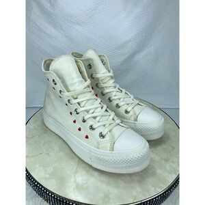 Converse Valentine Hearts High Top Platform Shoes Womens Sz 7.5 Streetwear Shoes